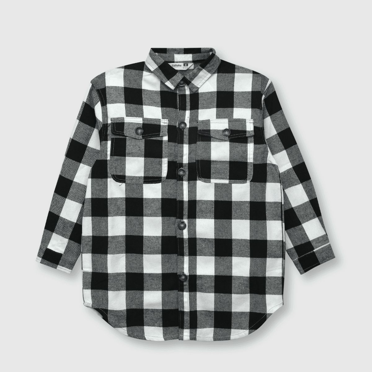 COLLOKY - Blusa de niña cuadros negra (2 a 12 años)