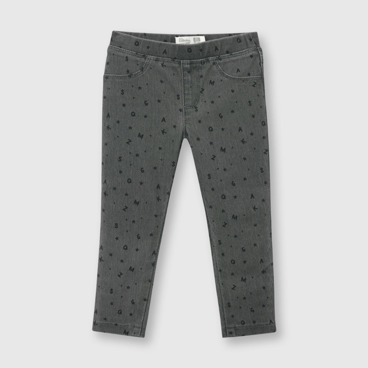 COLLOKY - Jegging de bebé niña elasticado grafito (3 a 36 meses)