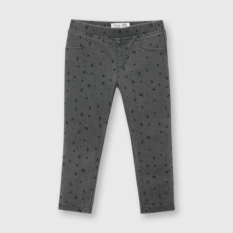 COLLOKY - Jegging de bebé niña elasticado grafito (3 a 36 meses)