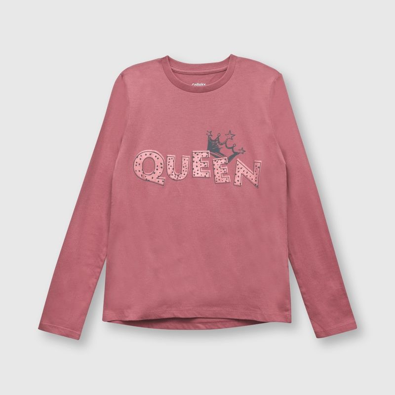 COLLOKY - Polera de niña queen dark rose (2 a 12 años)