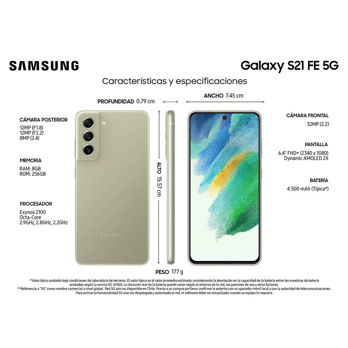 SAMSUNG - Samsung Galaxy S21 FE 5G 128GB - Verde - Reacondicionado