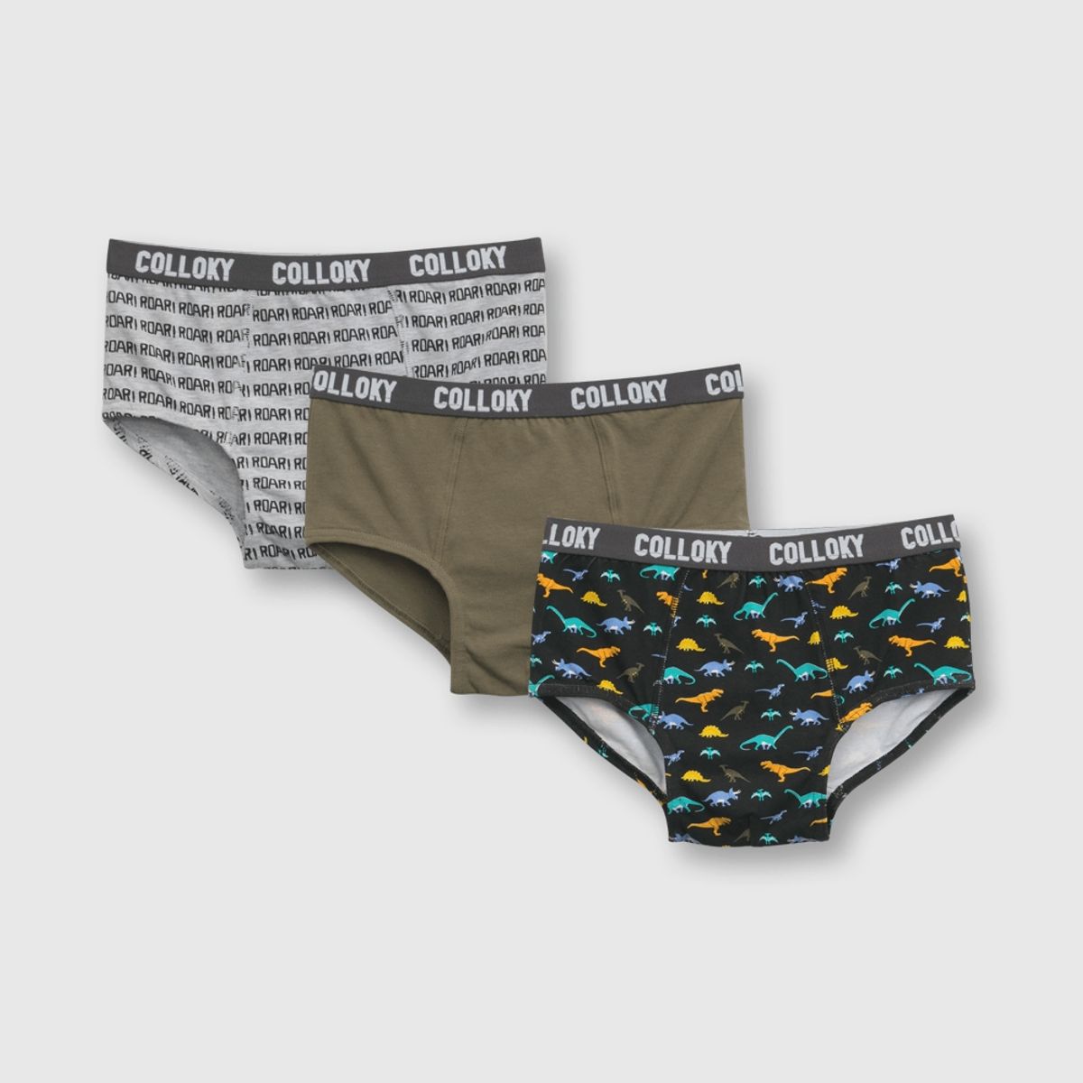 COLLOKY - Calzoncillo de niño 3 pack dinos (2 a 12 años).