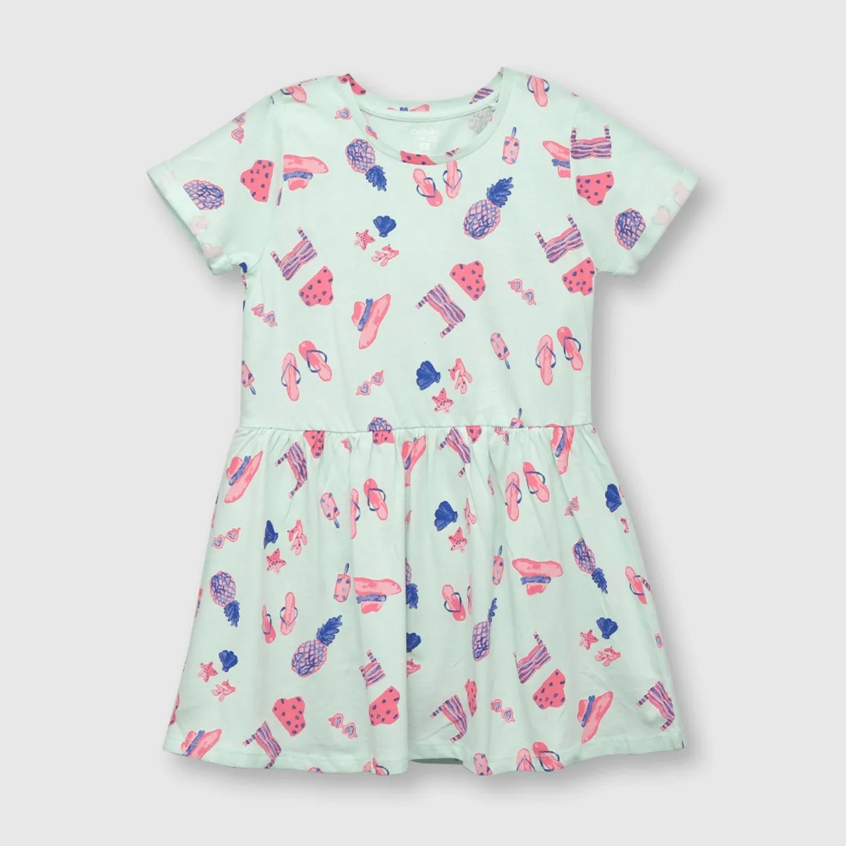 COLLOKY - Vestido de niña estampado calipso (2 a 12 años)