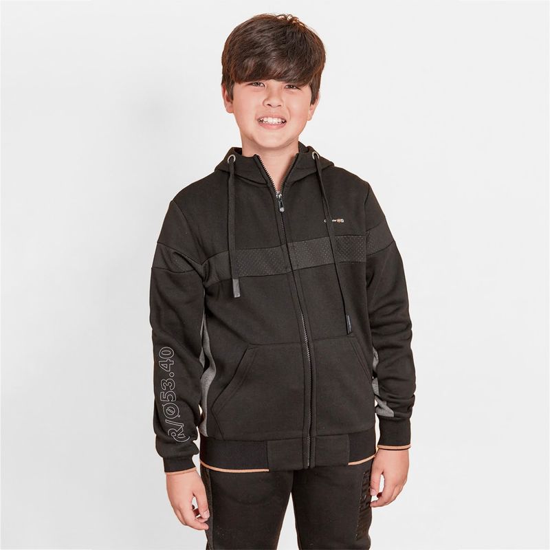 GANGSTER - Niño Polerón Fullzipper Fleece Dino Negro Gangster