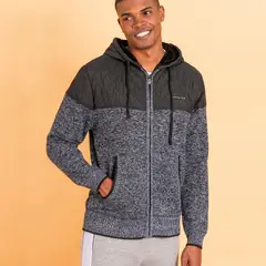 GANGSTER - Chaleco Sherpa Full Zipper Distinguish Negro