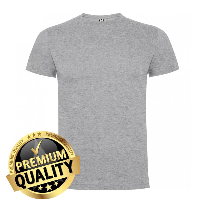 ROLY - Polera De Algodón Gris Unisex Manga Corta Dogo Premium