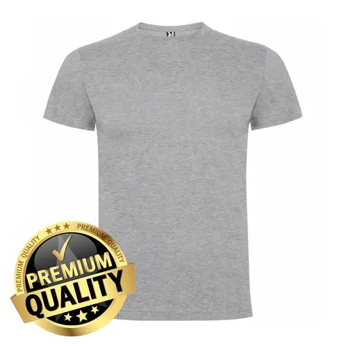 ROLY - Polera De Algodón Gris Unisex Manga Corta Dogo Premium