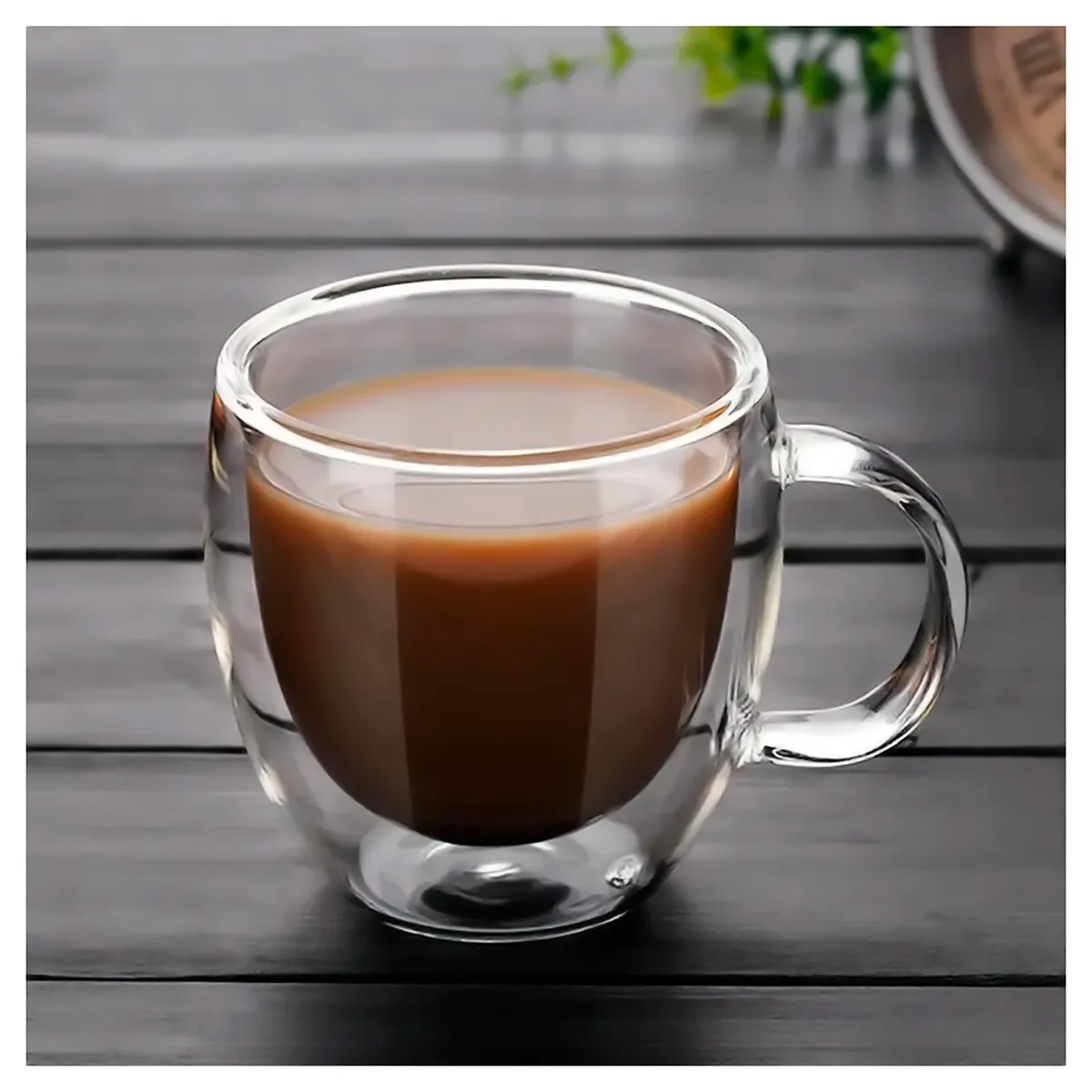 GENERICO - Taza Cafe Vidrio Mug Vaso Doble Pared Termico 160 Ml Set X 6