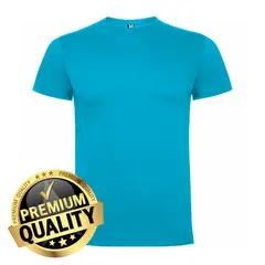 ROLY - Polera De Algodón Turquesa Unisex Manga Corta Dogo Premium