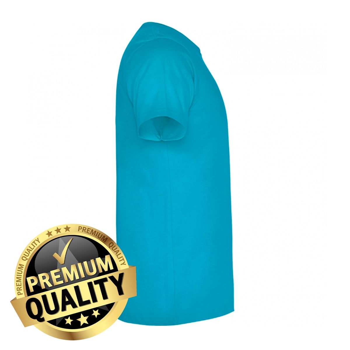 ROLY - Polera De Algodón Turquesa Unisex Manga Corta Dogo Premium