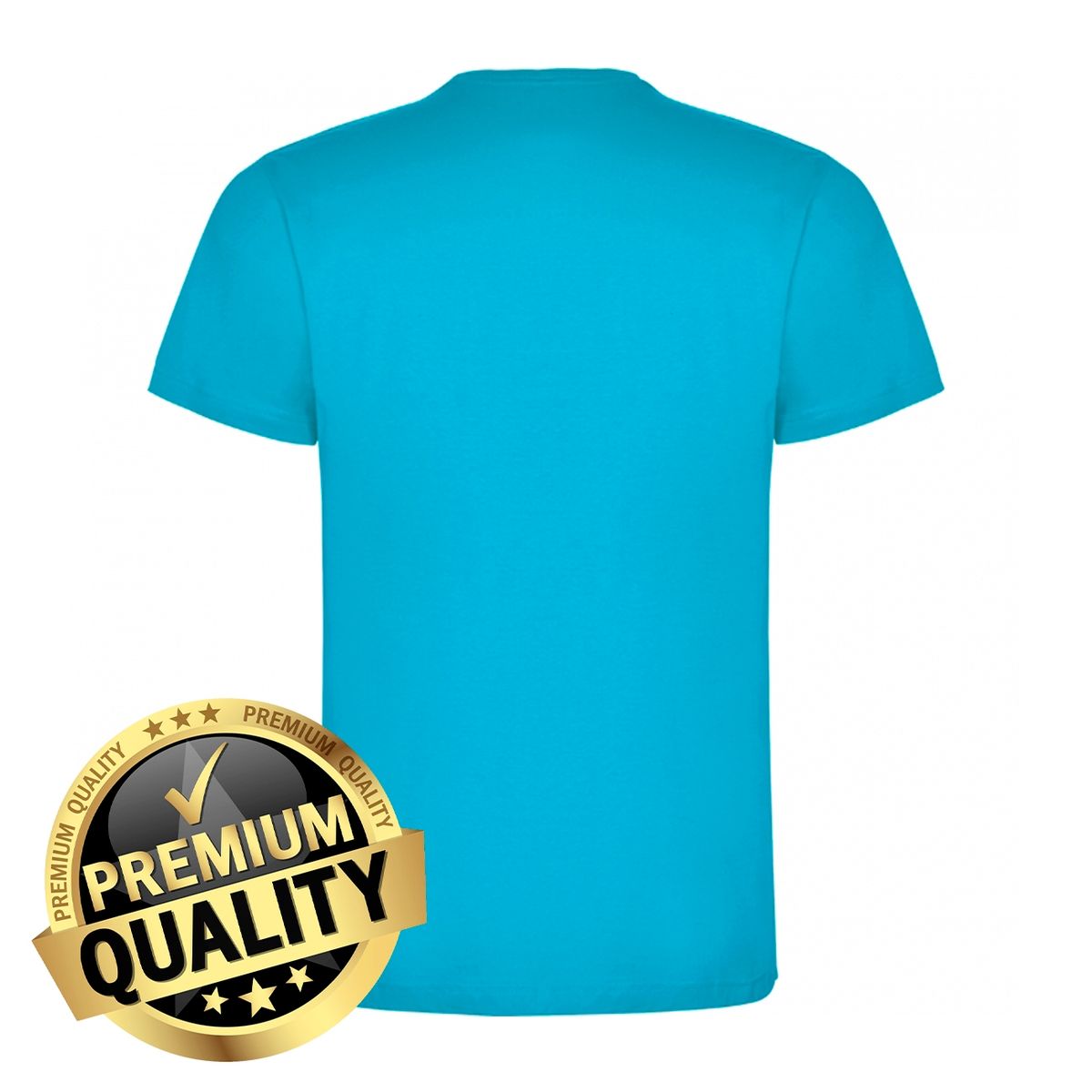 ROLY - Polera De Algodón Turquesa Unisex Manga Corta Dogo Premium