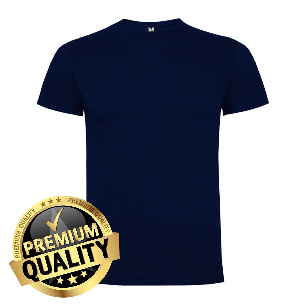 ROLY - Polera De Algodón Azul Marino Unisex Manga Corta Dogo Premium