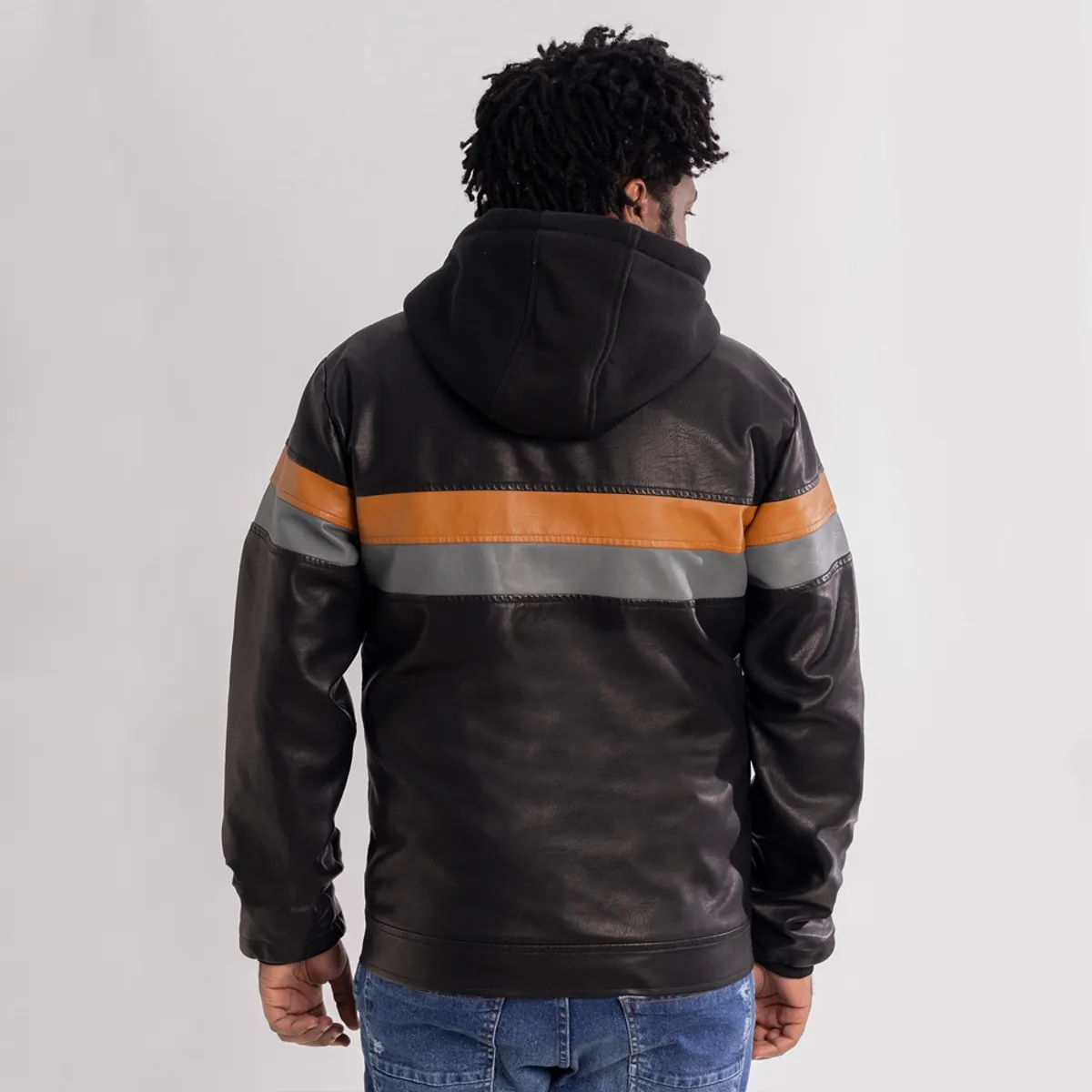 GANGSTER - Chaqueta PU Moto Negro Gangster