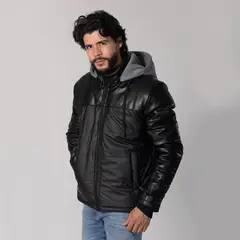 GANGSTER - Chaqueta PU Bomber Negro
