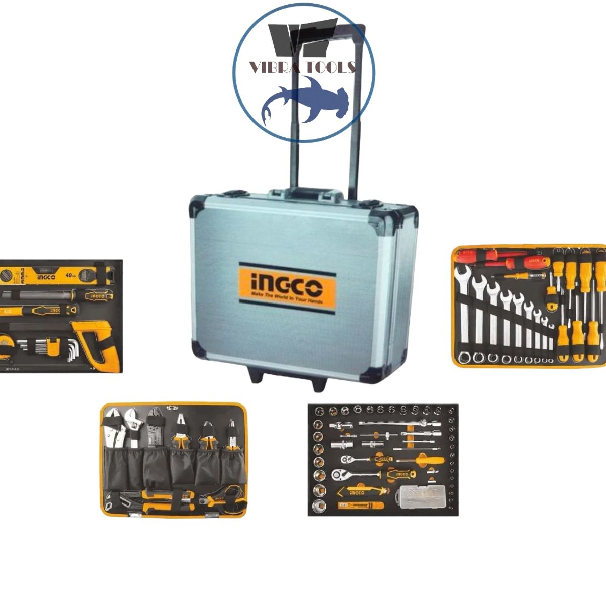 INGCO - Caja Maleta De Herramientas Manuales Ingco 147 Ac Industrial