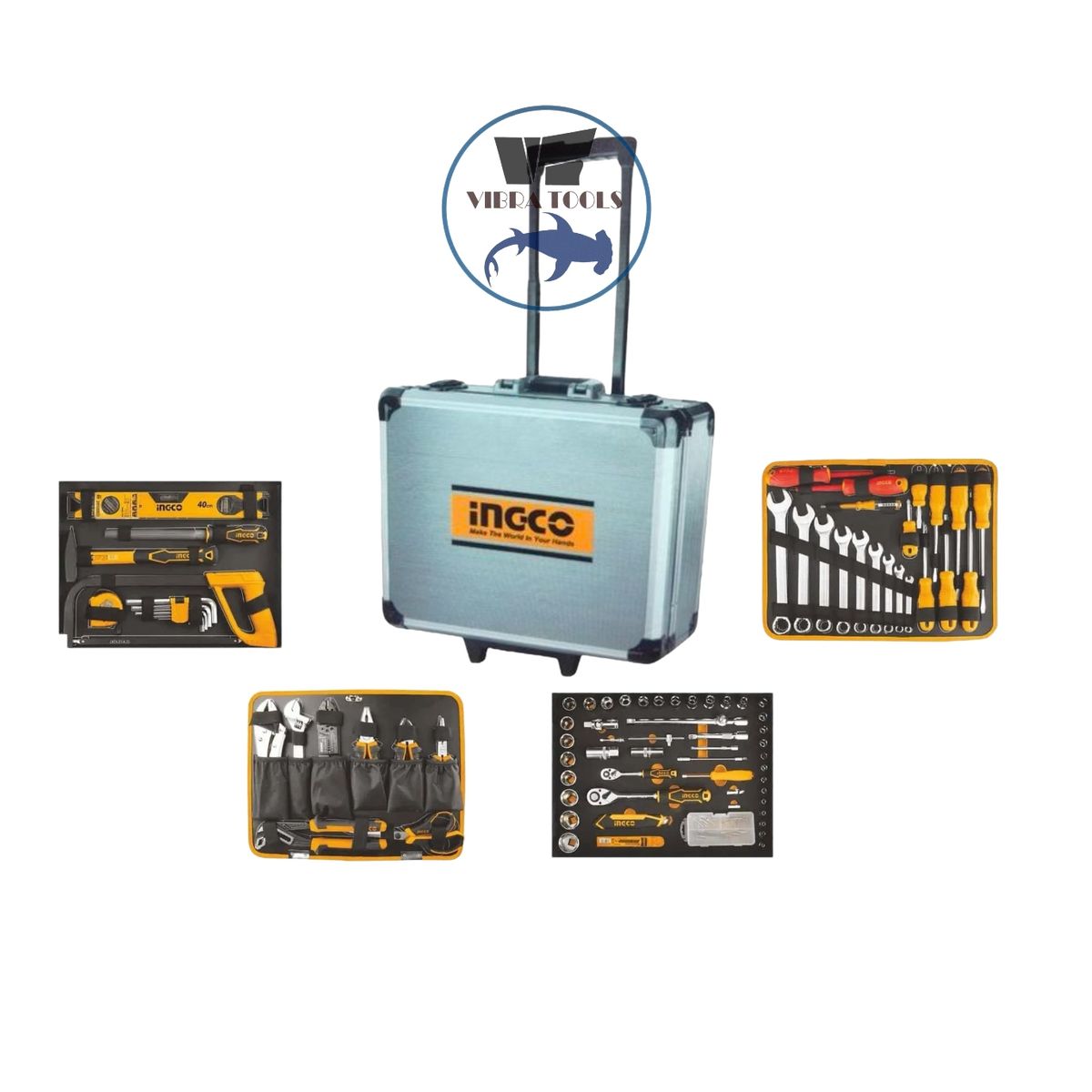 INGCO - Caja Maleta De Herramientas Manuales Ingco 147 Ac Industrial