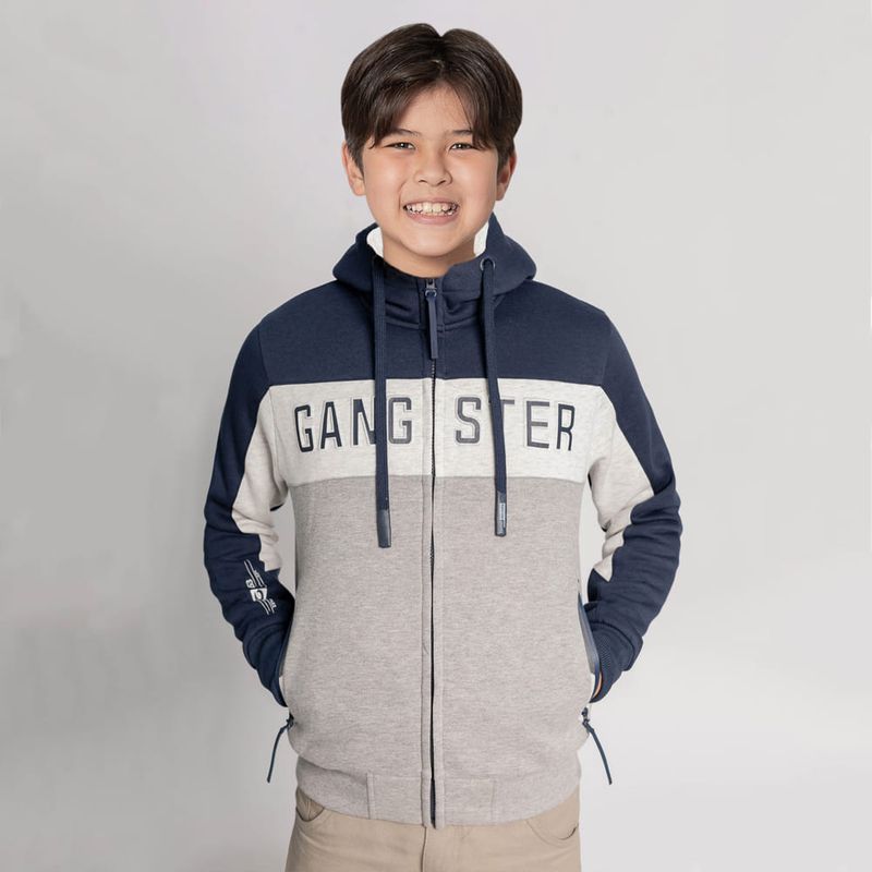GANGSTER - Niño Polerón Fullzipper Fleece Fun Azul Gangster.