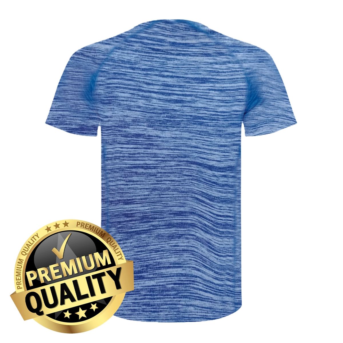 ROLY - Polera Hombre Deportiva De Poliéster Manga Corta Azul Jaspeado