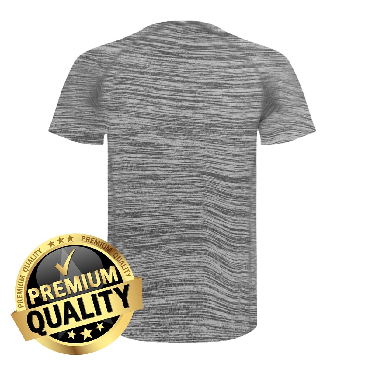 ROLY - Polera Hombre Deportiva De Poliéster Manga Corta Gris Jaspeado