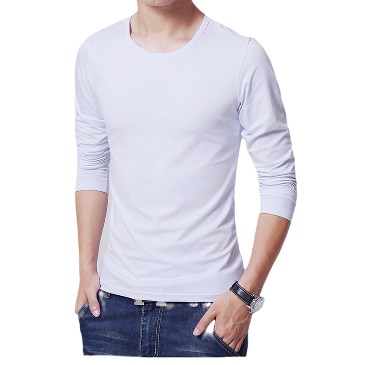 GARSIL - Polera Manga Larga De Algodon - Camiseta Interior Para Hombre