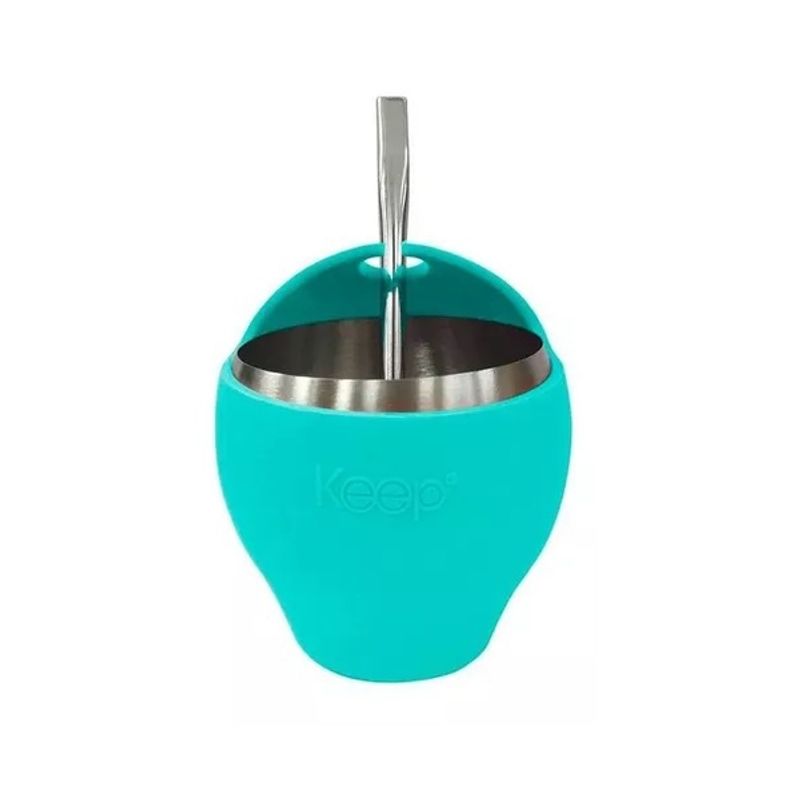 KEEP - Matero Set Mate con Bombilla 230 ml Diseño Turquesa