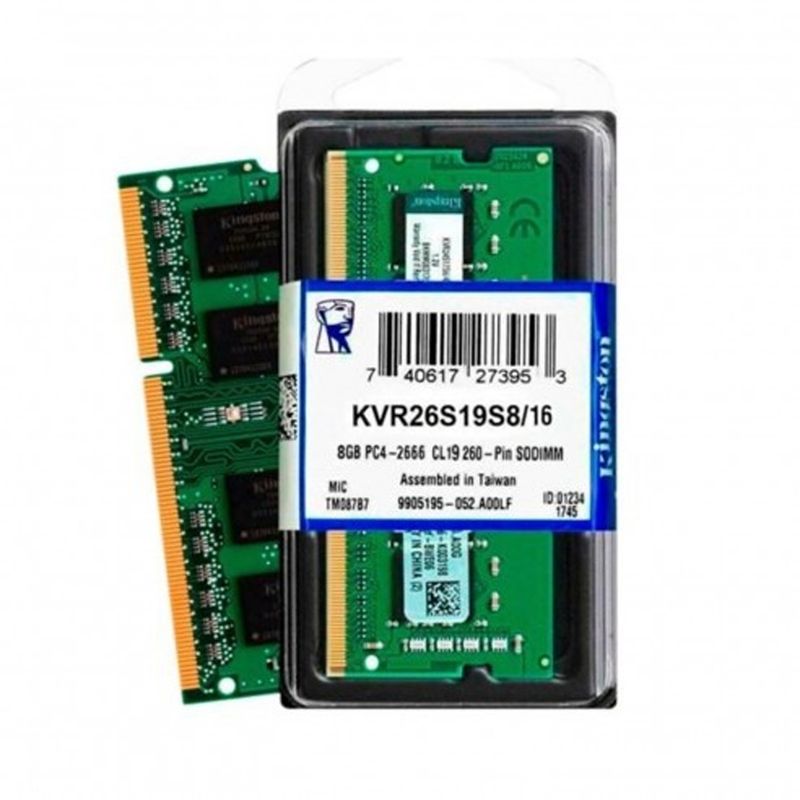 KINGSTON - Memoria Ram Notebook Kingston Sodimm 16GB ddr4 2666Mhz KVR26S19S816