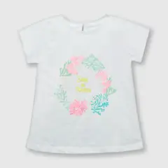 COLLOKY - Polera de bebe niña algas blanca (3 a 36 meses)._
