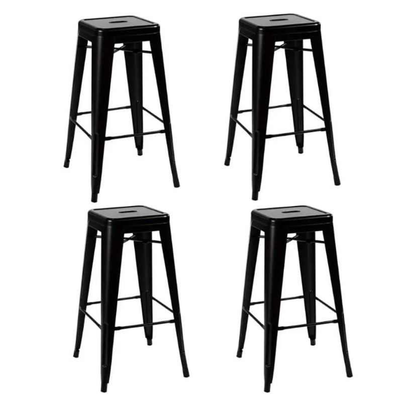 KLIK - Pack de 4 Pisos Taburetes Tolix Altos - Negro KLIK