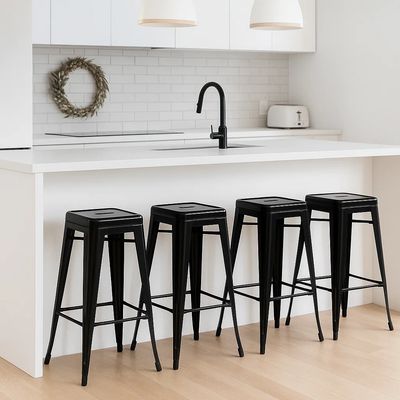 Imagen 2 del producto Pack de 4 Pisos Taburetes Tolix Altos - Negro