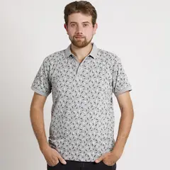 MUST - POLERA HOMBRE MC CUELLO POLO GRIS PLUMAS