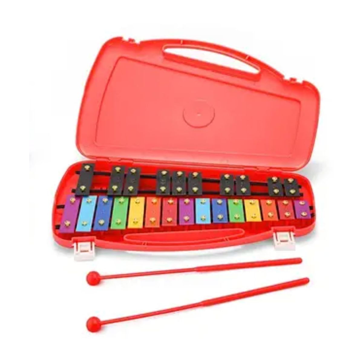 GENERICO - Metalófono Cromatico 25 Notas Infantil Rojo Klip Klap