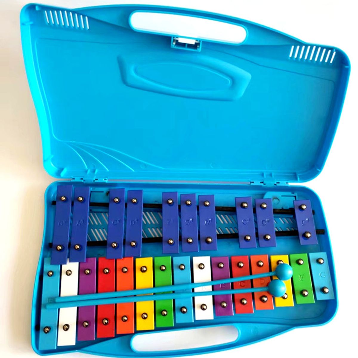 GENERICO - Metalófono Cromatico 25 Notas Infantil Azul Klip Klap