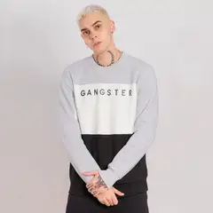 GANGSTER - Polerón Crew Fleece Fundamental Gris