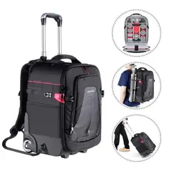 WAKESHOME - MOCHILA IMPERMEABLE CON RUEDAS DE CAMARA FOTOGRAFICA