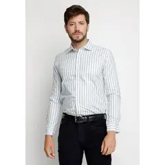 FEROUCH - Camisa Listada New York F Celeste