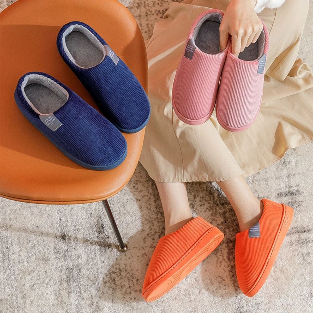 CRUSEC - Pantufla Hombre Y Mujer Colores - Rosa