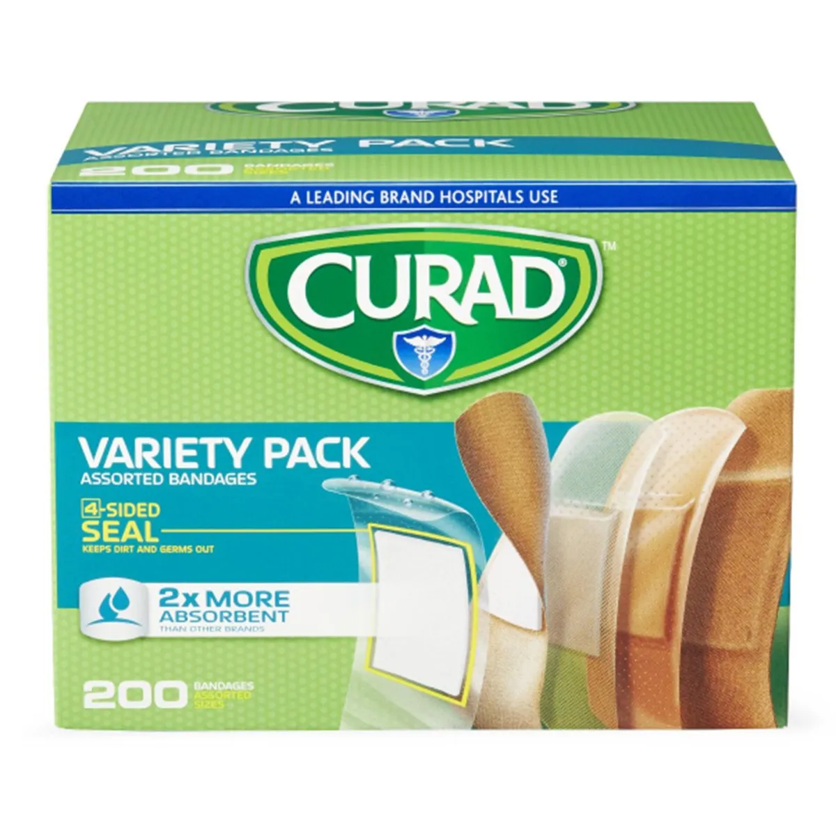 CURAD - Box 200 Uu Parche Curita Tela Flexible Varios Tamaños Curad