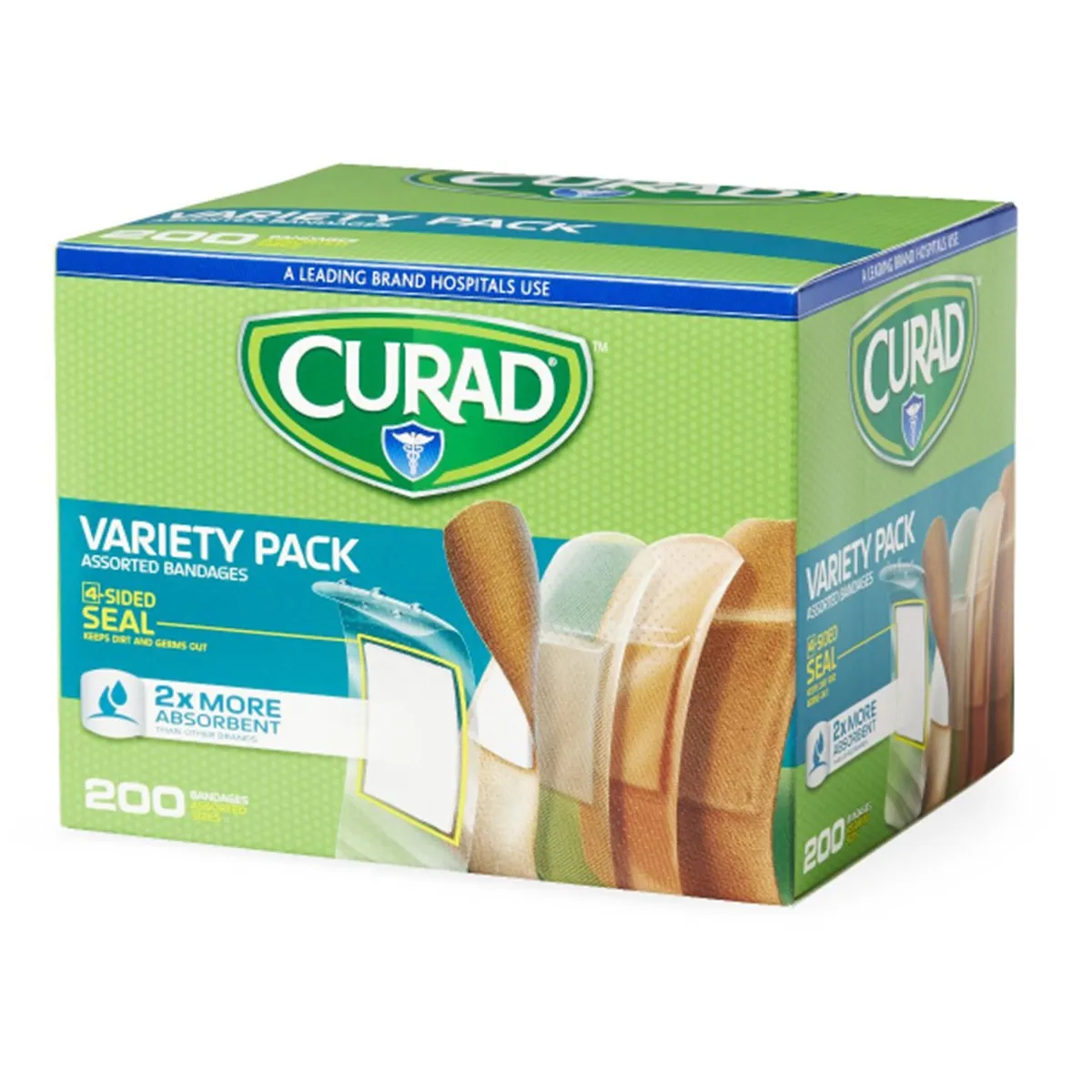 CURAD - Box 200 Uu Parche Curita Tela Flexible Varios Tamaños Curad