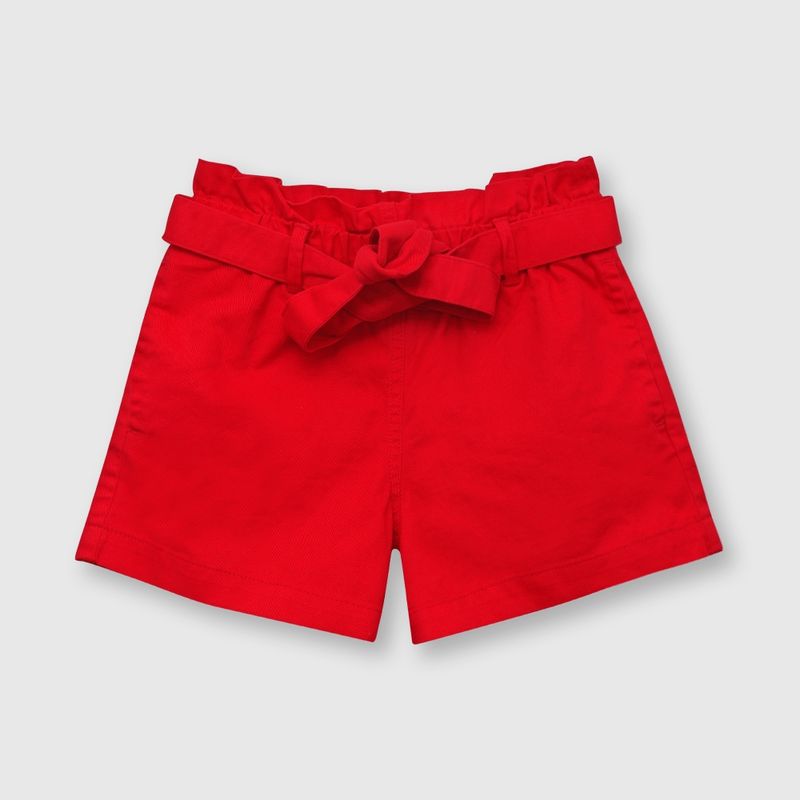 COLLOKY - Short de niña recogido rojo (2 a 12 años)