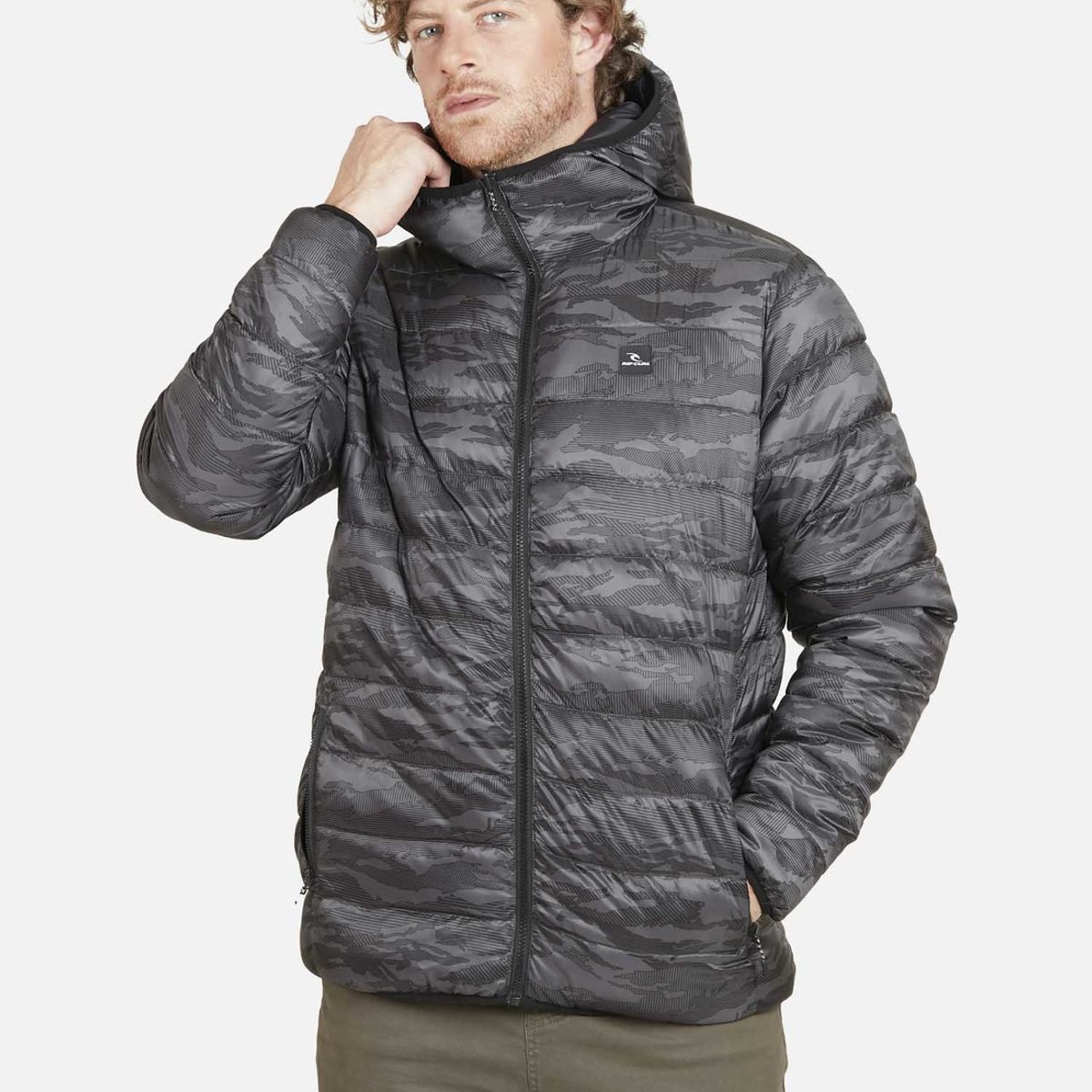 RIP CURL - Parka Reversible Camo Black Hombre Multicolor Rip Curl