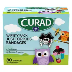 CURAD - Box 80Uu Parche Curita Kids Pirata Buho Bichos Cupcake