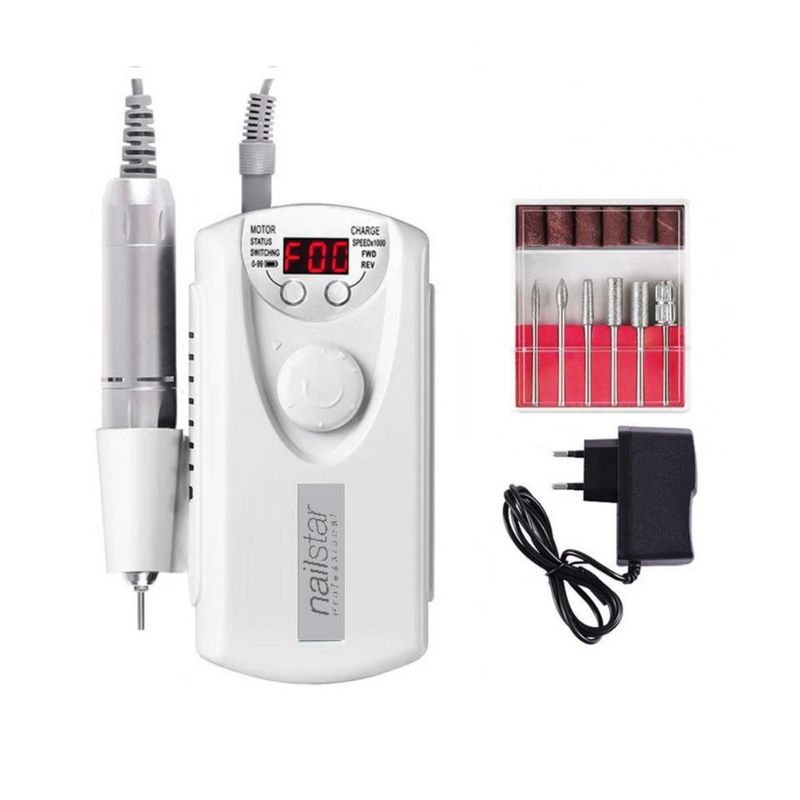 BLUUM - Torno Profesional Nailstar Para Uñas Inalámbrico 30000 RPM