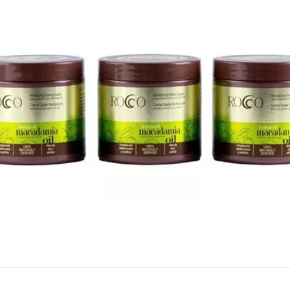 GENERICO - Pack X 3 Crema Capilar Cabello Natural Macadamia Oil Rocco