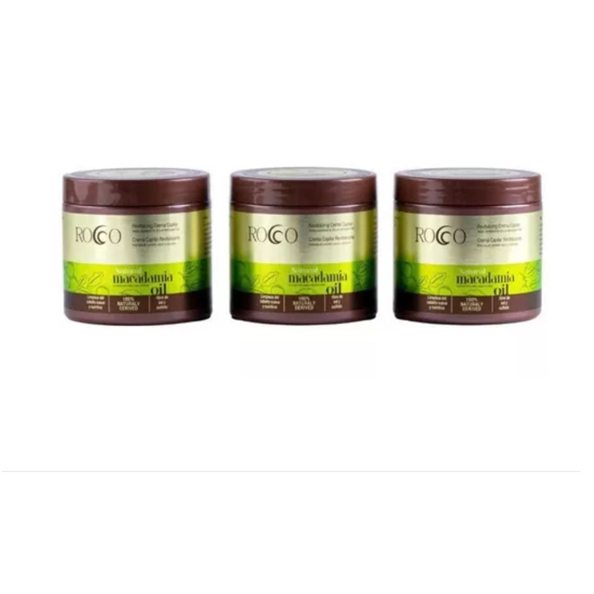 GENERICO - Pack X 3 Crema Capilar Cabello Natural Macadamia Oil Rocco