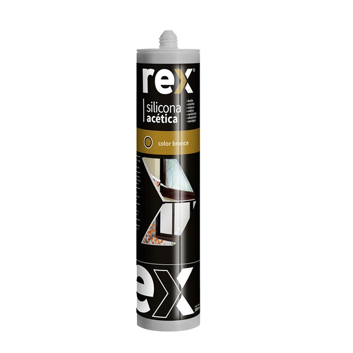 GENERICO - Silicona Acética Rex Bronce Cartucho 300ml