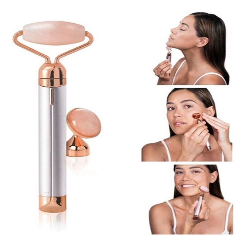 GENERICO - Rodillo Masajeador Facial De Jade Pila