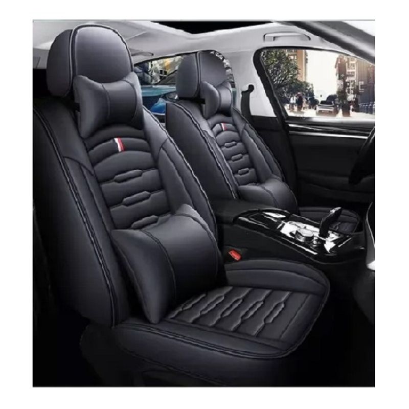GENERICO - Kit Funda Cubre Asiento Cuero Premium Luxury 216020 Negro