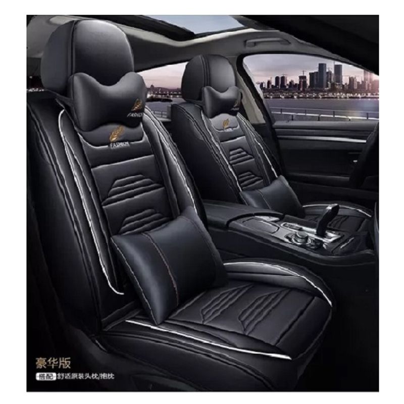 GENERICO - Kit Funda Cubre Asiento Cuero Premium Luxury 216027 Negro