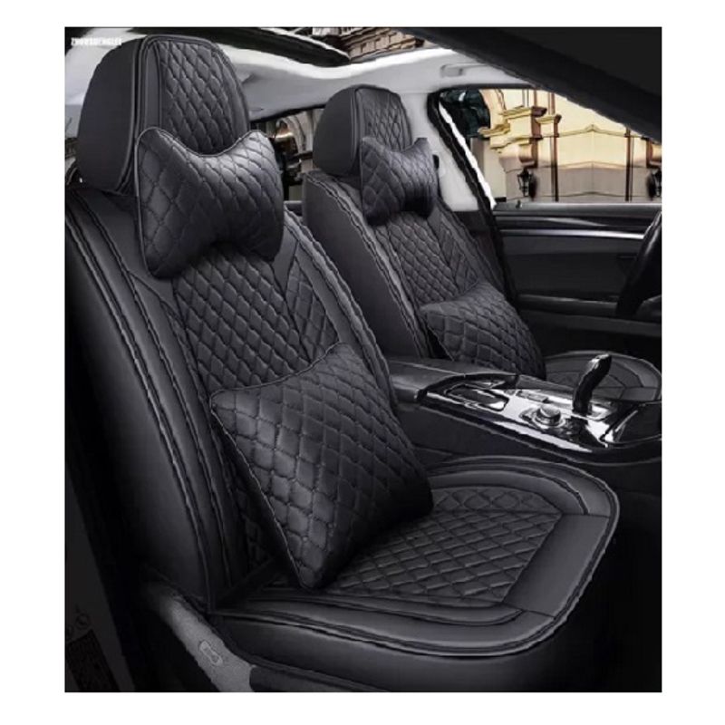 GENERICO - Kit Funda Cubre Asiento Cuero Premium 208090 Negro