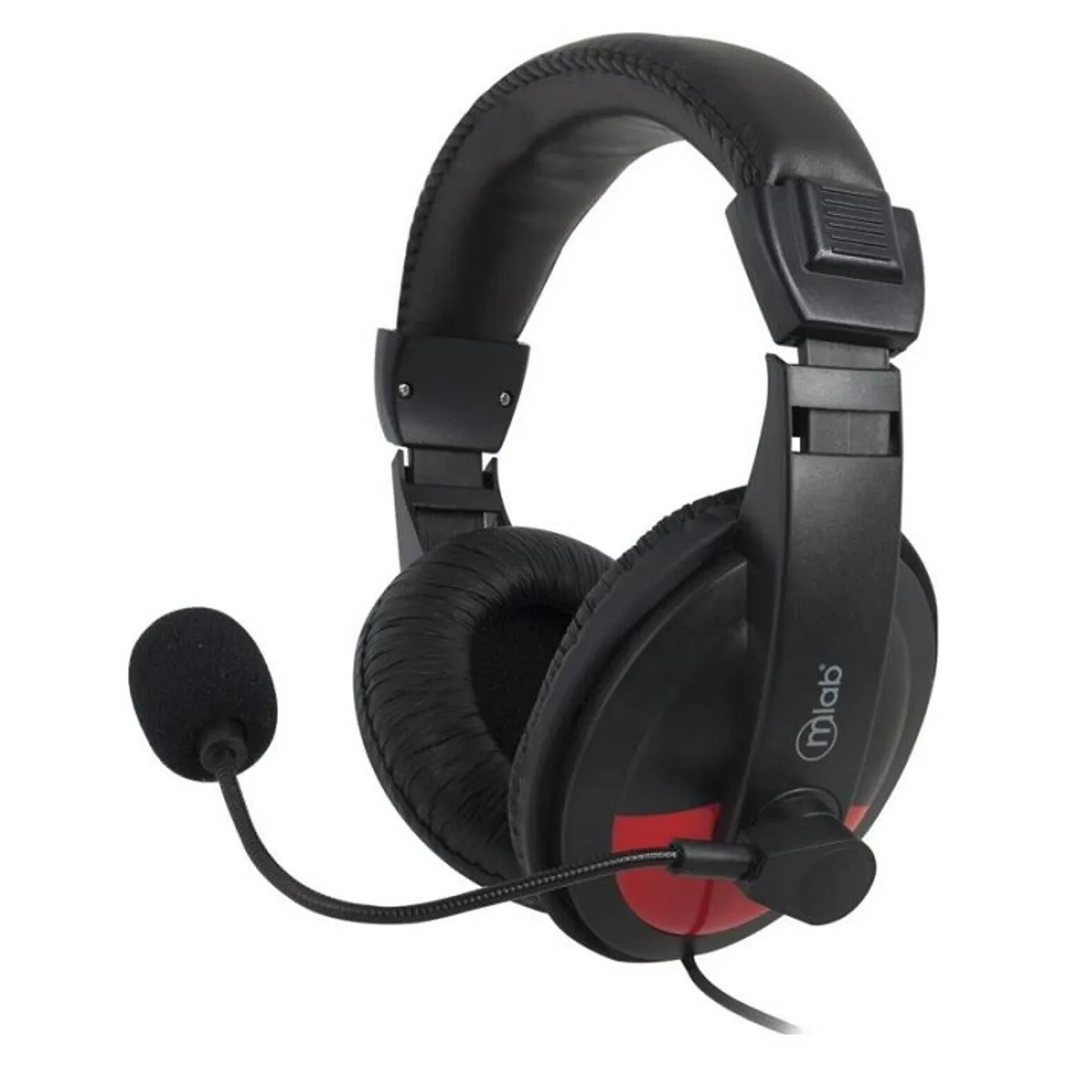 MLAB - Audífonos Con Micrófono Headphone Talk Headset PC Conexión 3.5 Rojo